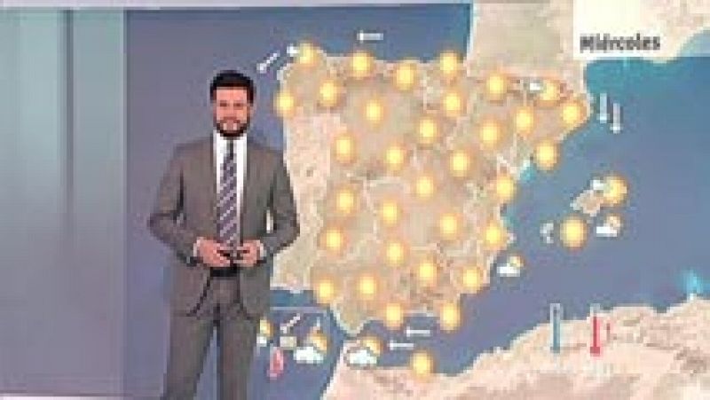 Nubes y precipitaciones en el noreste y temperaturas altas en el resto de España