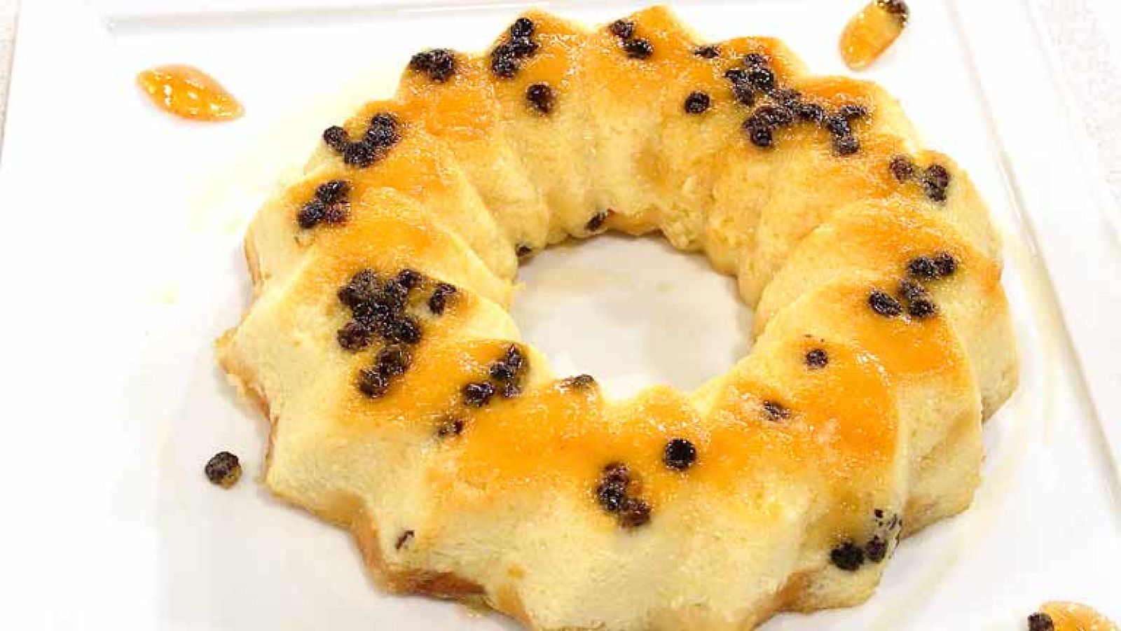 Puding de pasas y crema