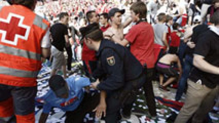 Unos 40 heridos en una avalancha en el estadio de Osasuna