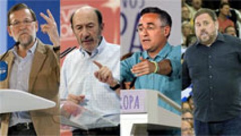 Rajoy pide un "no" al PSOE y Valenciano un "no como una casa" a la derecha