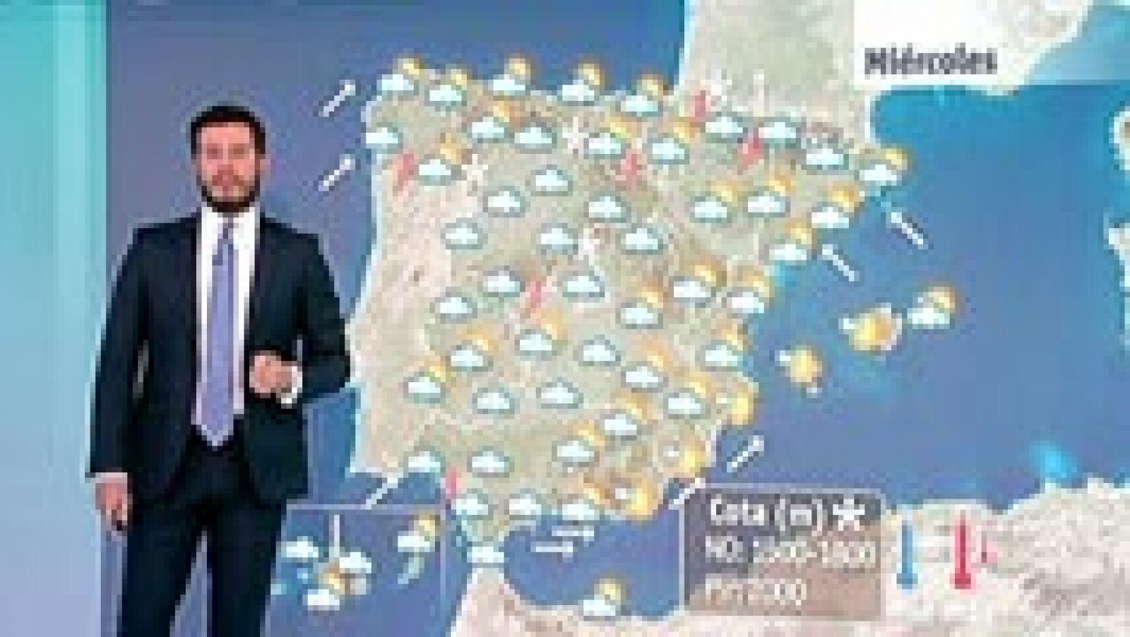 Jornada marcada por las precipitaciones, concentradas en la mitad oeste y en el Pirineo.