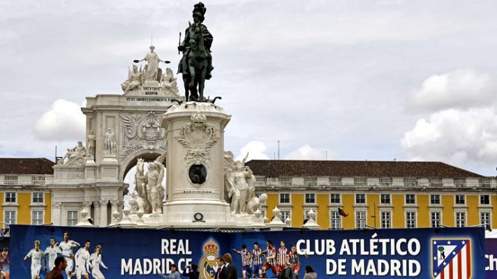 Telediario 1 - La bandera de Madrid ya ondea en Lisboa