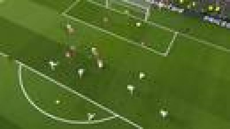 Así se vio el gol del Atlético de Madrid en la cámara exclusiva spider de la emisión multipantalla de rtve.es. 