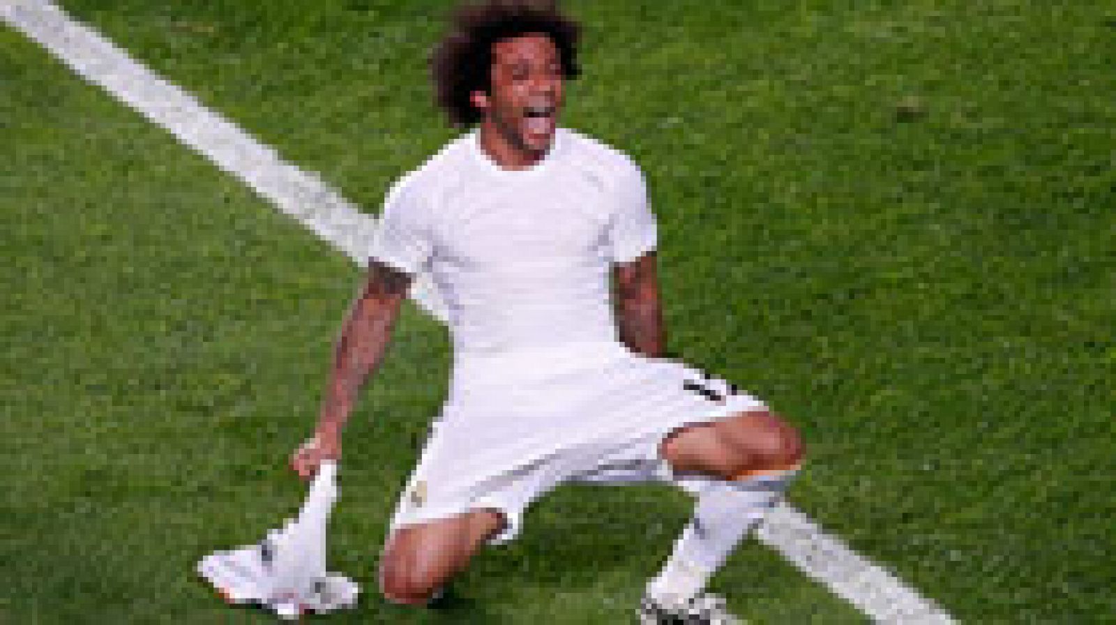 El lateral brasileño del Real Madrid, Marcelo, ha acabado con las ilusiones del Atlético con el tercer tanto del equipo blanco en la final de la Champions.
