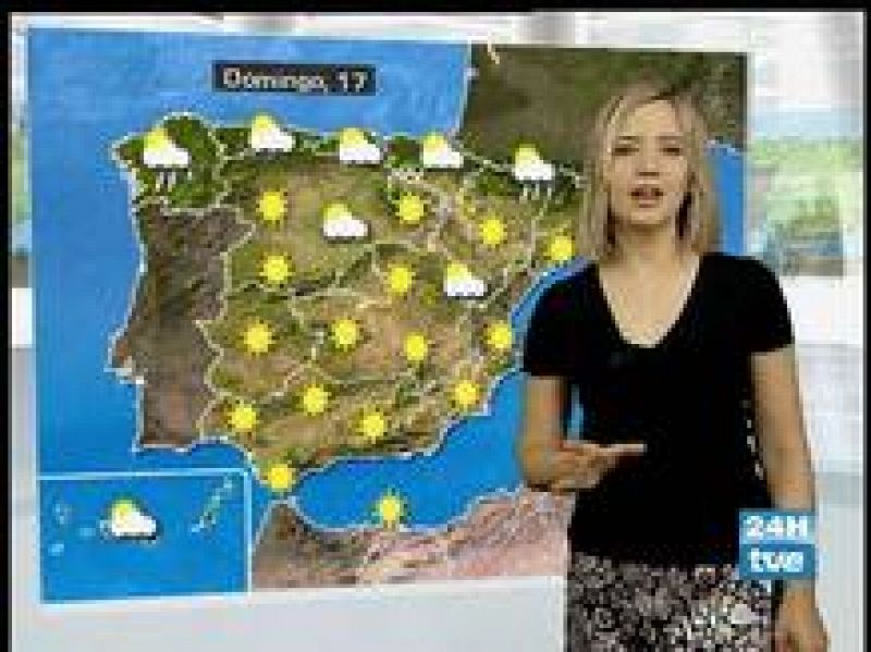 Este domingo habrá nubes sólo en el norte donde podría llover. 