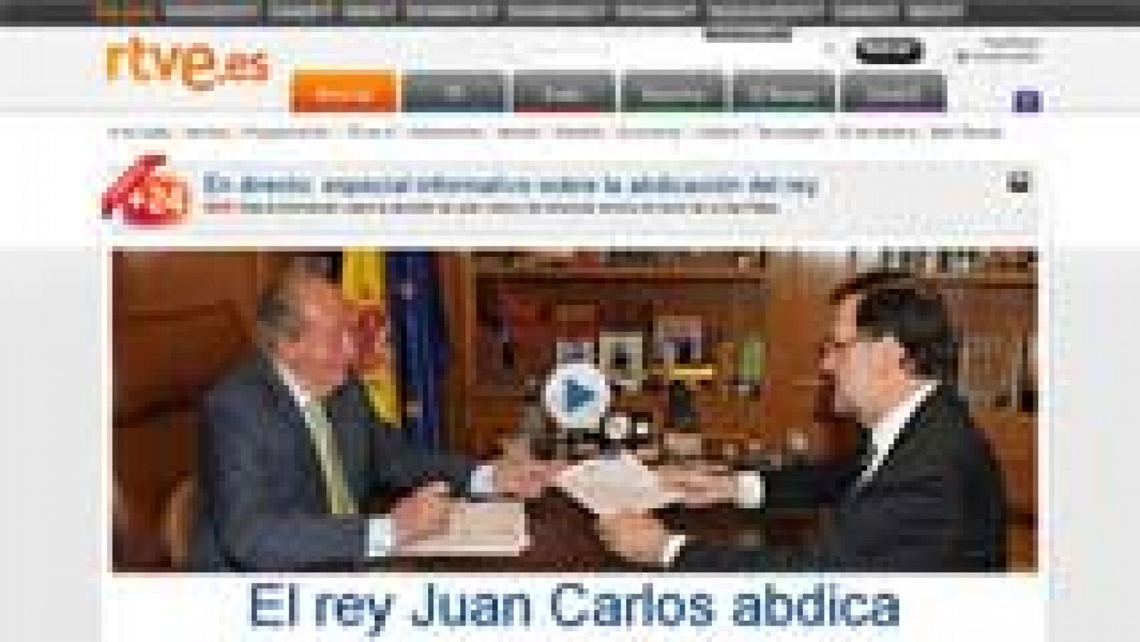 Telediario 1: La abdicación del rey en los medios | RTVE Play