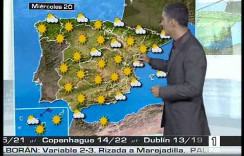 La previsión meterológica del 18 de agosto de 2008.  