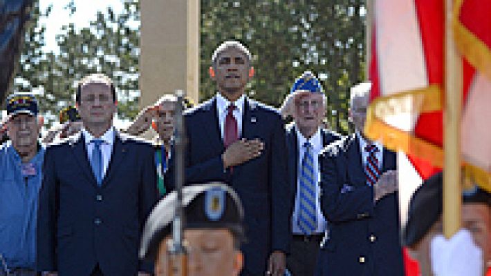 Telediario 1 - Homenaje a la paz y a la libertad en las playas de Normandía