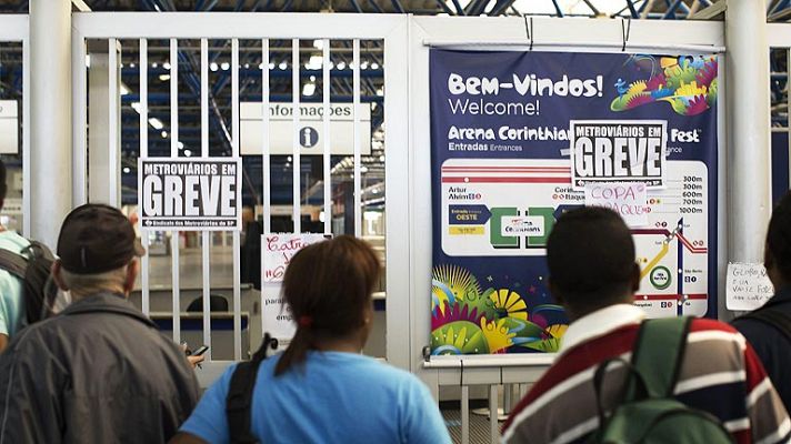 Telediario 1 - Nuevos disturbios en Brasil por la huelga de metro de Sao Paulo