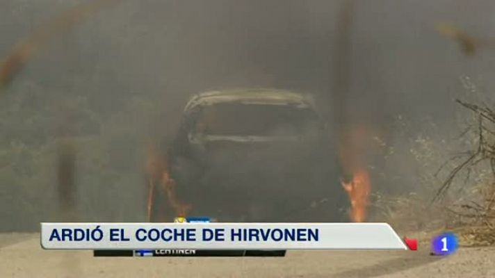 Irvonen abandona el Rally de Cerdeña al salir ardiendo su coche
