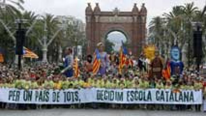 Manifestación a favor del modelo educativo catalán