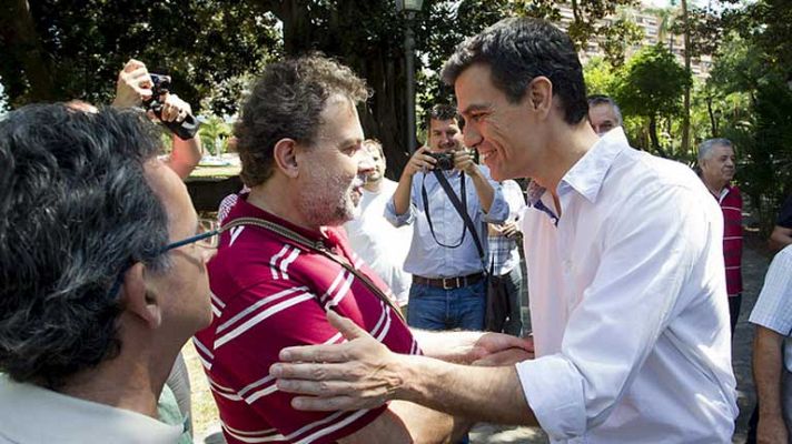 Telediario 1 - Eduardo Madina y Pedro Sánchez continúan con sus campañas