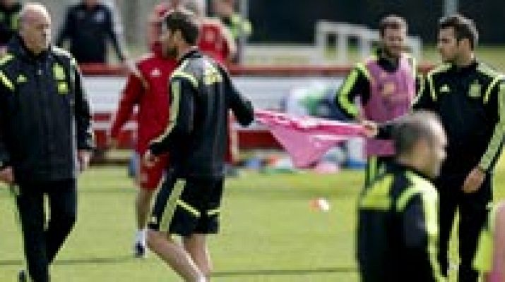 Del Bosque recriminó a Cesc su actitud y le quitó peto de titular