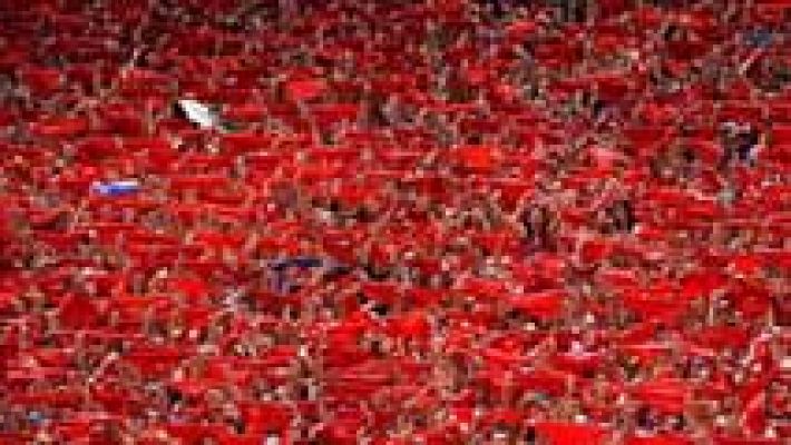 Telediario 1 - Pamplona ya se prepara para San Fermin 2014