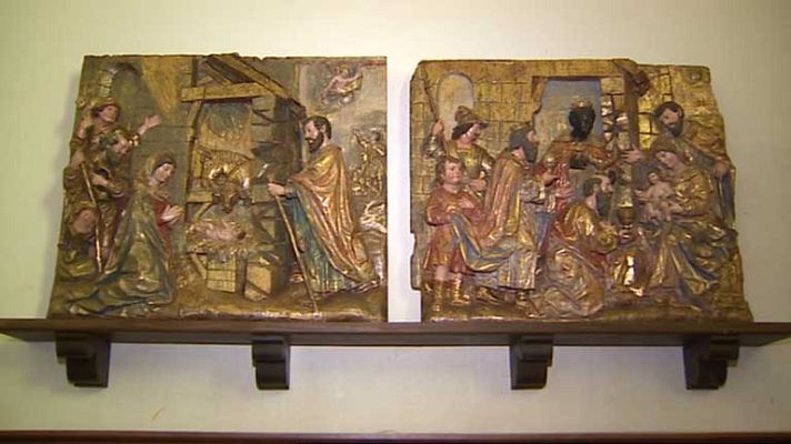 Telediario 1 - Aparecen los retablos robados en Amusco dos décadas después