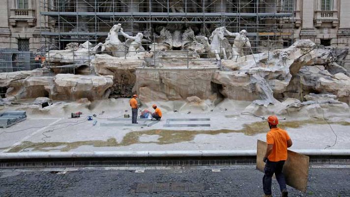 Telediario 1 - Restauración de La Fontana de Trevi