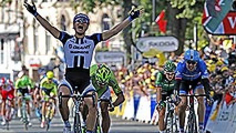 El ciclista alemán Marcel Kittel (Team Giant) ha ganado la primera  etapa de la 101¿ edición del Tour de Francia, que se ha disputado en  un recorrido de 190,5 kilómetros entre las localidades inglesas de  Leeds y Harrogate, y se enfundó el primer 'm
