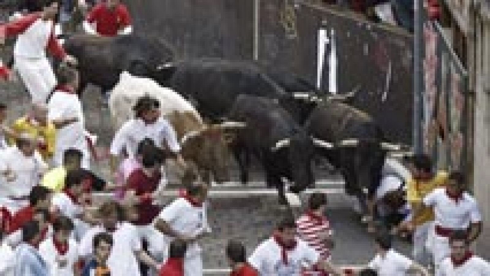 Los astados rozan la margen izquierda de la bajada al Callejón