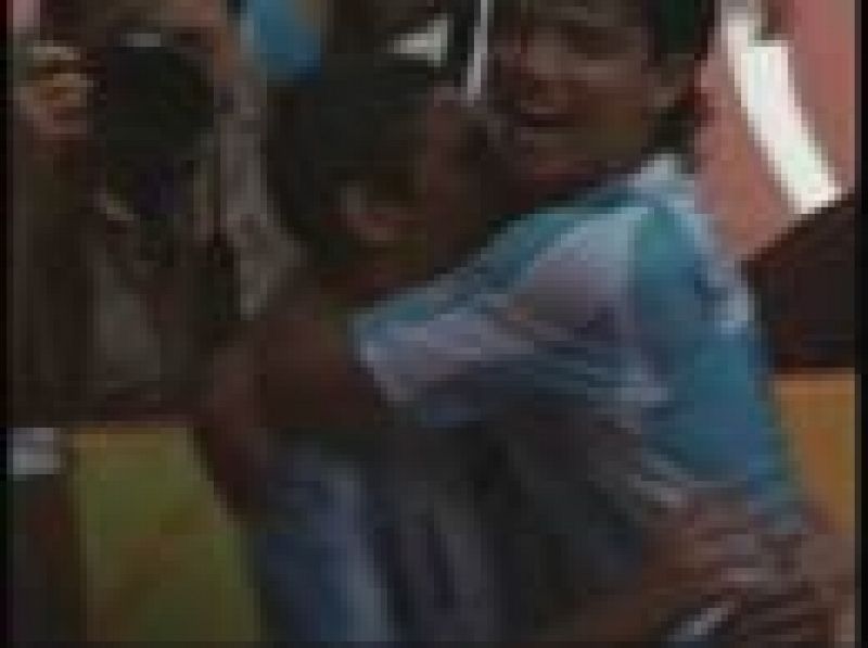 El centrocampista argentino celebra el gol que vale para revalidar el título olímpico para la albiceleste.