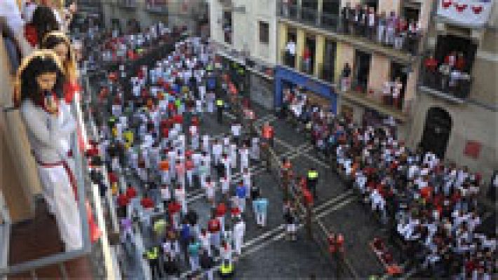 Séptimo encierro de San Fermín 2014 desde el aire