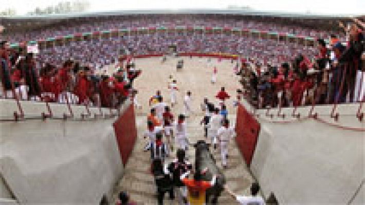 Final del séptimo encierro de los sanfermines