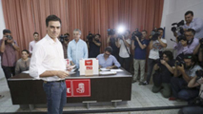 Pedro Sánchez gana con el 65% escrutado