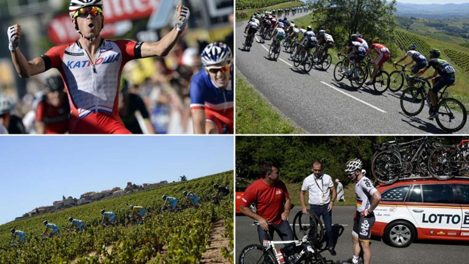 Otra llegada masiva en el Tour de Francia 2014 y otra oportunidad que se le escapa al eslovaco del equipo Cannondale Peter Sagan. Esta vez el verdugo ha sido el noruego Alexander Kristoff (Katusha) en la meta de Saint Ettiene. Tercero ha sido el francés Arnaud Demare (FDJ).