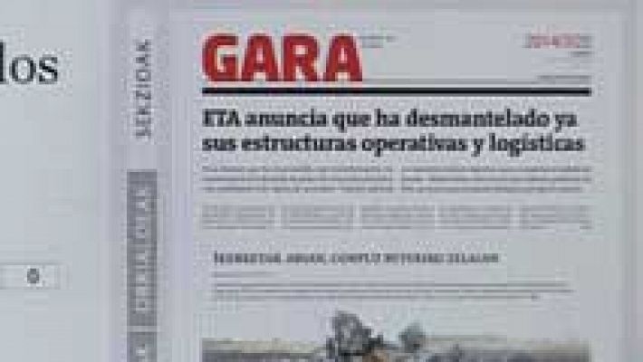 Telediario 1 - ETA asegura que está desmantelando su estructura armada