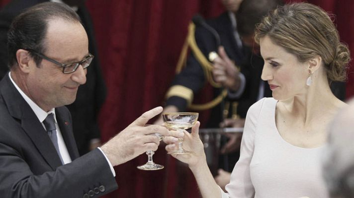 Telediario 1 - Primera visita oficial de Felipe VI y doña Letizia a Francia