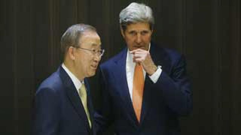  Kerry y Ban Ki-moon negocian en Jerusalén un alto el fuego en Gaza