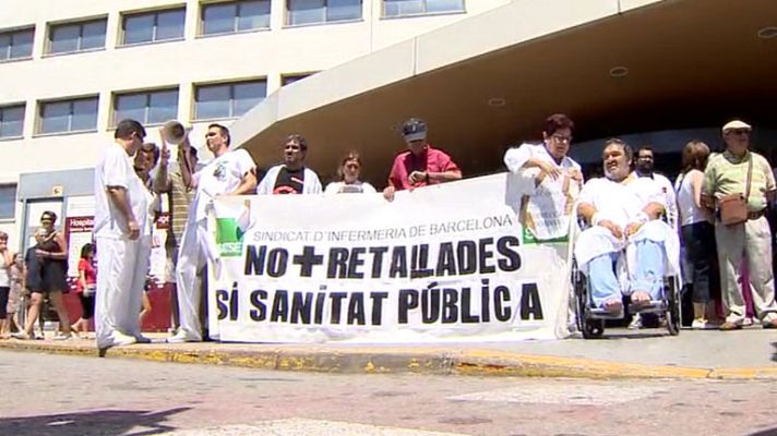Telediario 1 - Protestas en el Hospital de Bellvitge contra el