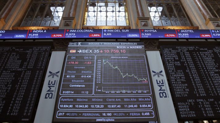 Telediario 1 - La crisis del BES y la suspensión de pagos de Argentina hacen caer a las Bolsas europeas