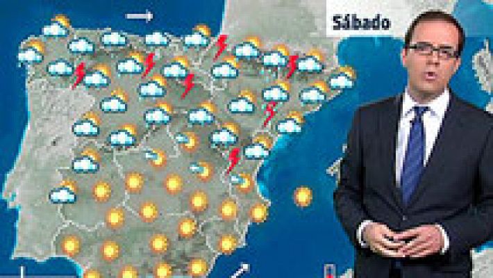 El tiempo - Chubascos y tormentas fuertes en el nordeste de la Península