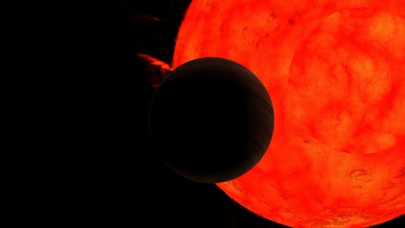 El sistema planetario formado por la estrella gigante roja y el extraplaneta Kepler-91b