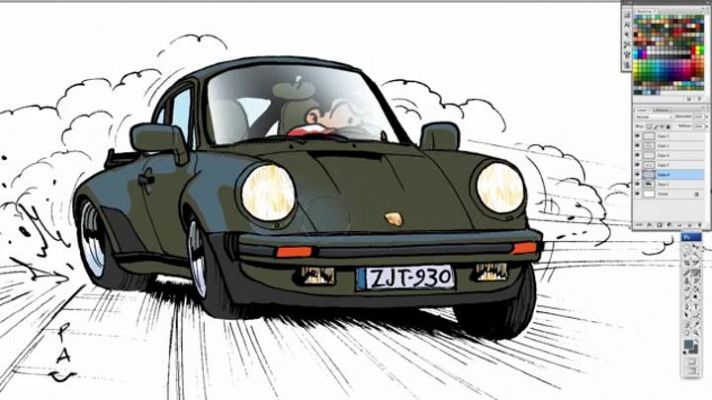 El cómic en RTVE.es - Pau nos enseña a dibujar un Porsche 911 turbo (930)