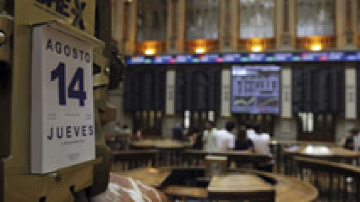 Telediario 1 - El IBEX 35 cede un ligero 0,09% a pesar de los decepcionantes datos de crecimiento de la UE