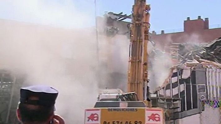 Telediario 1 - Demolido el centro Social Okupado La Traba, en Madrid