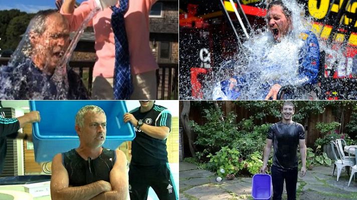 Telediario 1 - Cubos de agua helada para ayudar a los enfermos de ELA