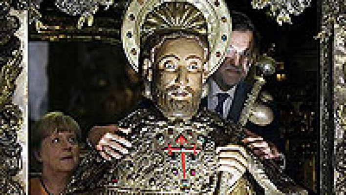 Telediario 1 - Segundo día de visita de la canciller alemana a España