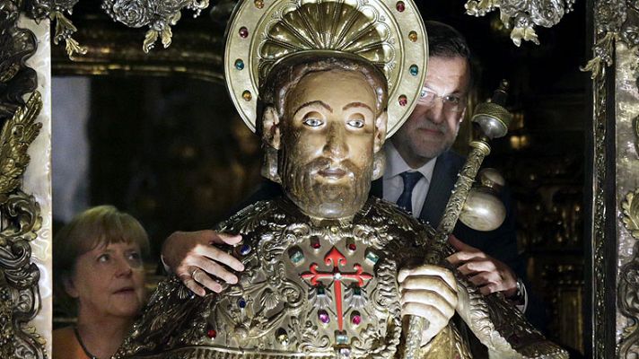 Telediario 1 - Segundo día de visita de la canciller alemana a España