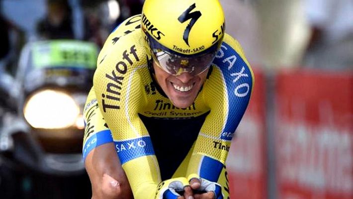 Contador para el reloj en 47'41'' en la meta de Borja