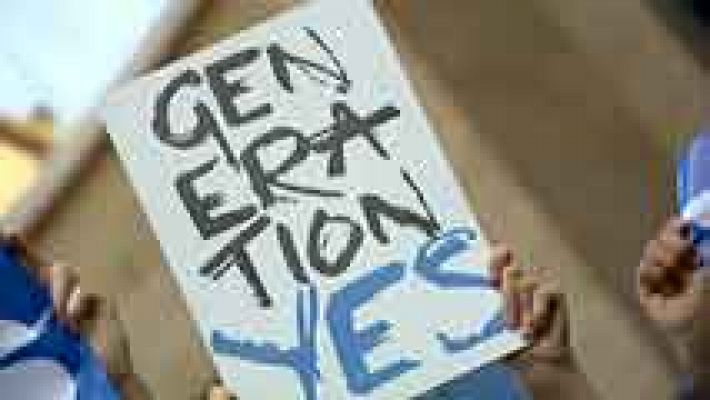 Telediario 1 - Los sondeos dan el 'sí' a la independencia de Escocia