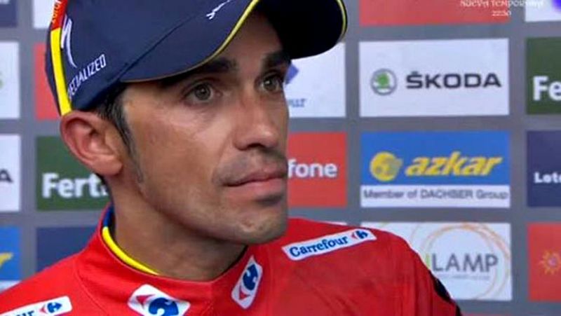Alberto Contador (Tinkoff-Saxo) dijo tras el golpe de autoridad que dio en La Farrapona, donde aumentó la diferencia con sus rivales directos, que la ventaja con la que cuenta ahora "es para estar contento, pero todavía quedan cinco días".