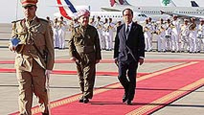 Telediario 1 - Hollande visita Bagdad y advierte sobre el peligro del EI