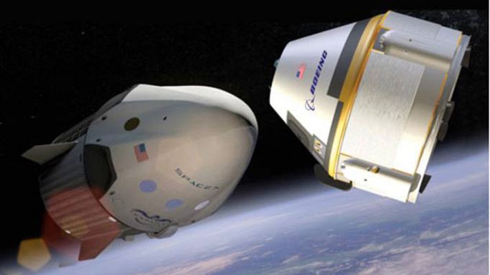 Telediario 1 - La NASA selecciona los diseños de naves de Boeing y de SpaceX para los futuros lanzamientos de astronautas