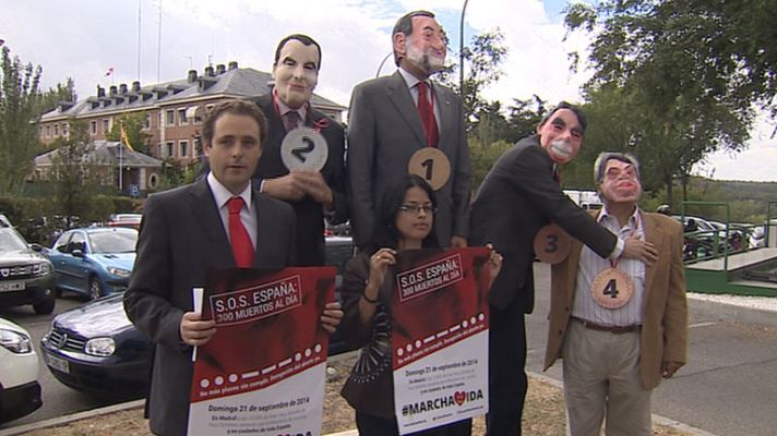 Telediario 1 - Movilizaciones en contra y a favor del aborto