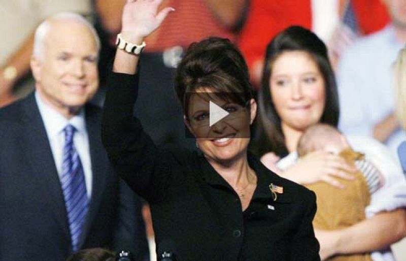 En Minessota la convención republicana ha recuperado su agenda, esta noche les tocaba el turno a Bush, por videoconferencia, y Libberman, que es un firme defensor de la guerra de Irak. Pero hoy todos los focos apuntaban hacia Sarah Palin.