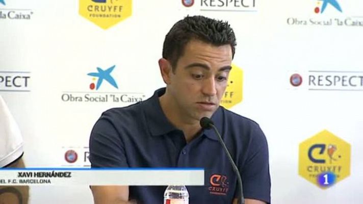 Telediario 1 - Xavi dice que su charla con Casillas "fue por el bien del fútbol español"