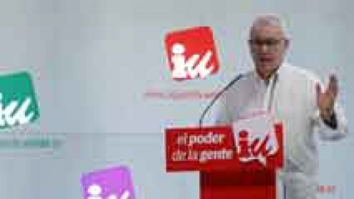 Telediario 1 - Cayo Lara habla sobre las tarjetas opacas de Caja Madrid