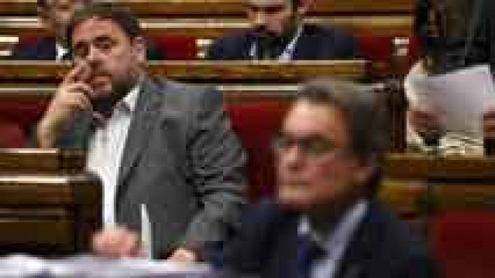 Telediario 1 - Junqueras acusa a Mas de romper el consenso